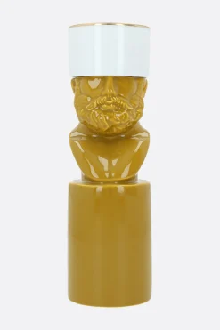 Lifestyle>GINORI 1735 portacandela Il Letterato in porcellana Giallo