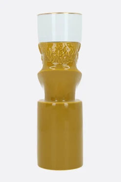 Lifestyle>GINORI 1735 portacandela Il Letterato in porcellana Giallo