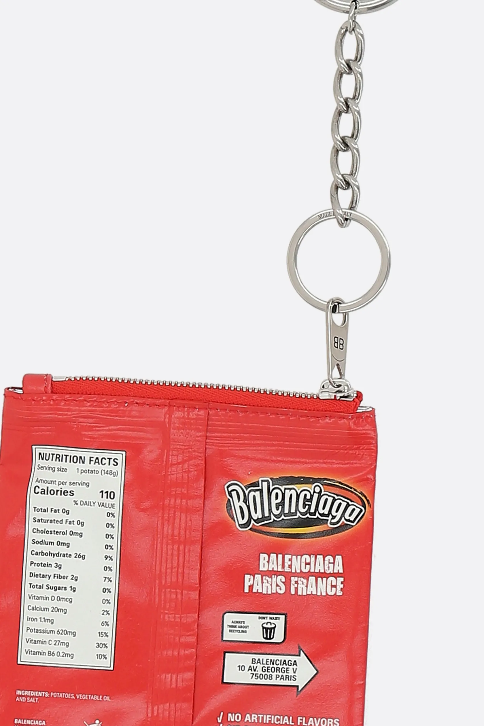 Piccola Pelletteria>BALENCIAGA portachiavi Chips in pelle lucida Rosso