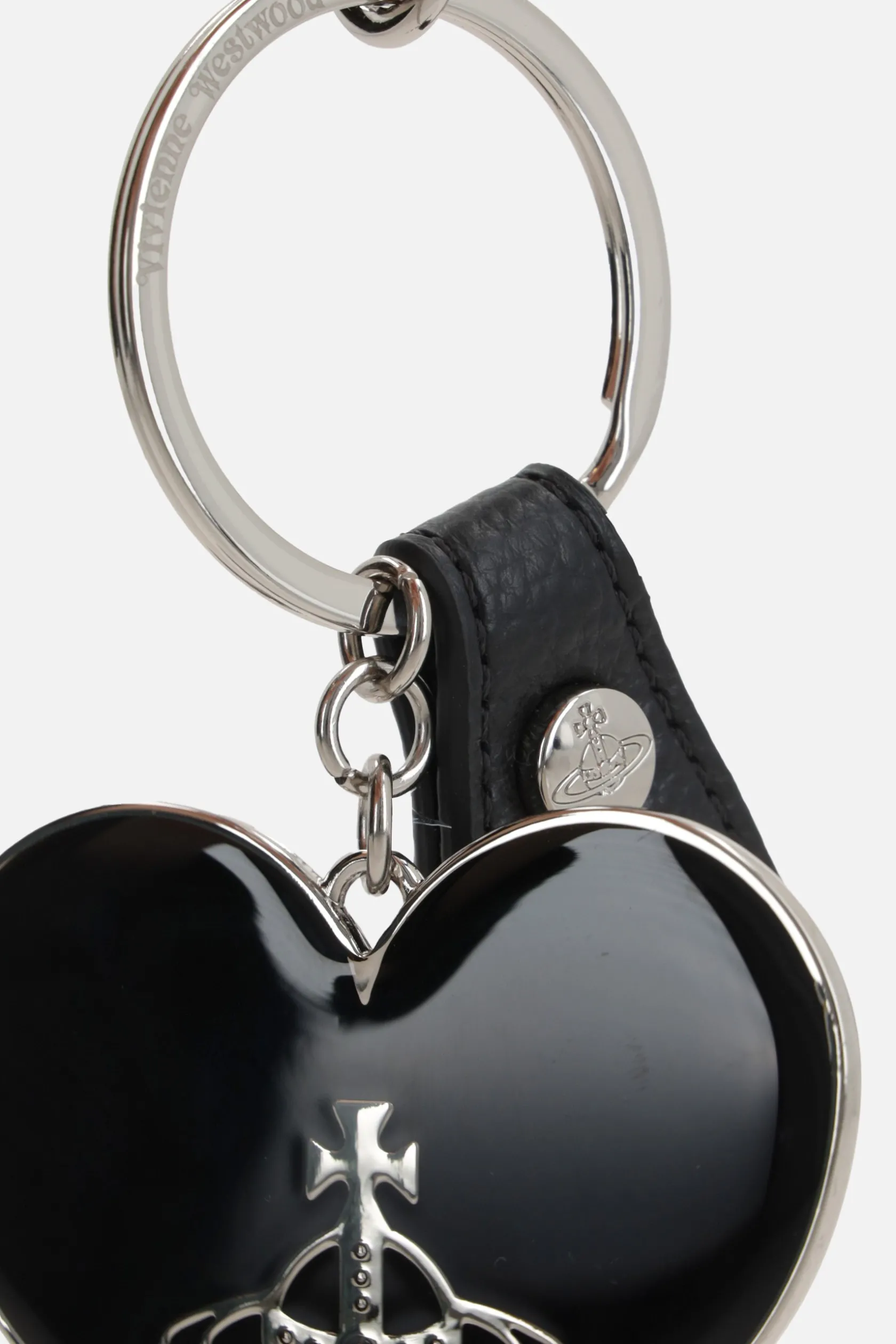 Piccola Pelletteria>VIVIENNE WESTWOOD portachiavi Mirror Heart Orb Nero