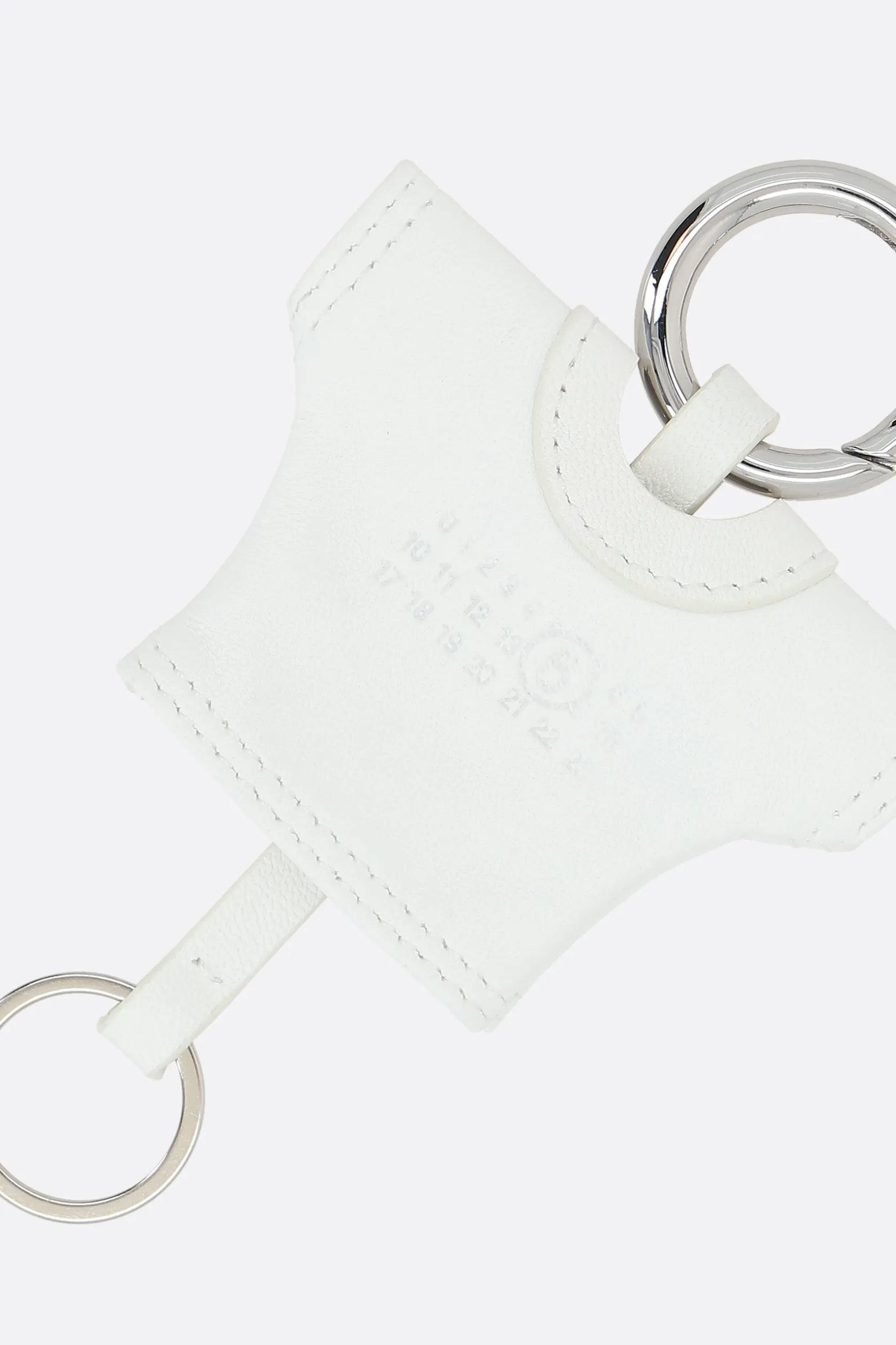 Piccola Pelletteria>MM6 portachiavi T-shirt in nappa Bianco