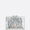 Portafogli>VIVIENNE WESTWOOD portafogli Frame small in pelle laminata crinkled Argento