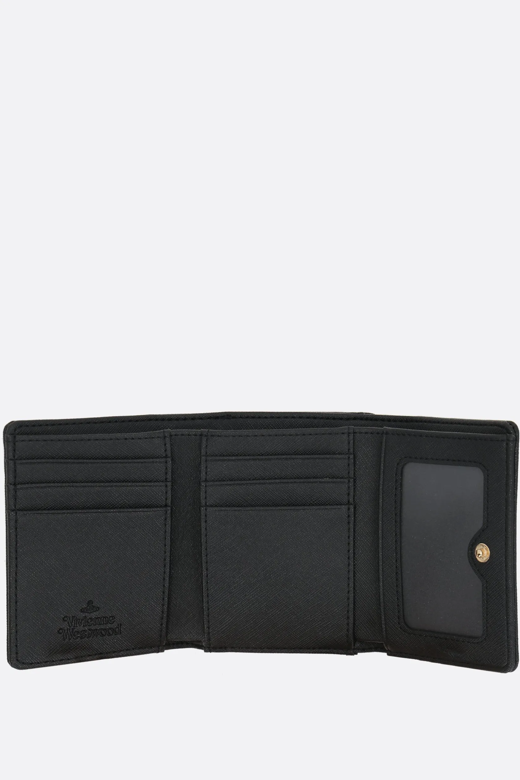 Portafogli>VIVIENNE WESTWOOD portafogli Frame small in ecopelle saffiano Nero