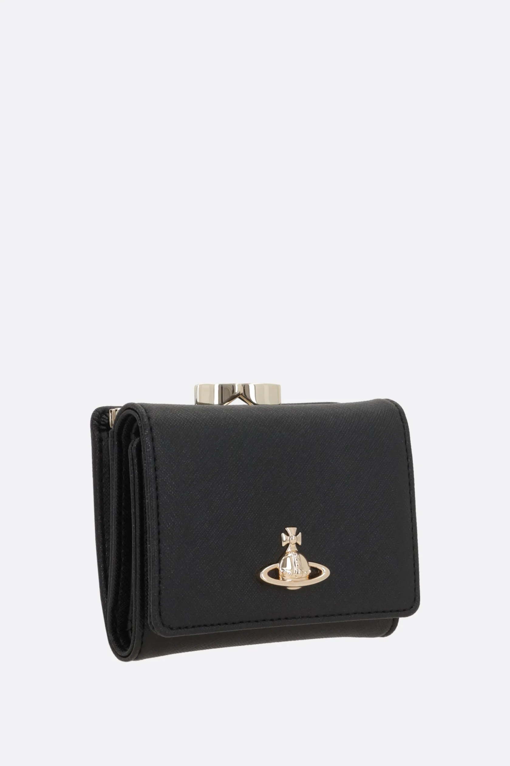Portafogli>VIVIENNE WESTWOOD portafogli Frame small in ecopelle saffiano Nero