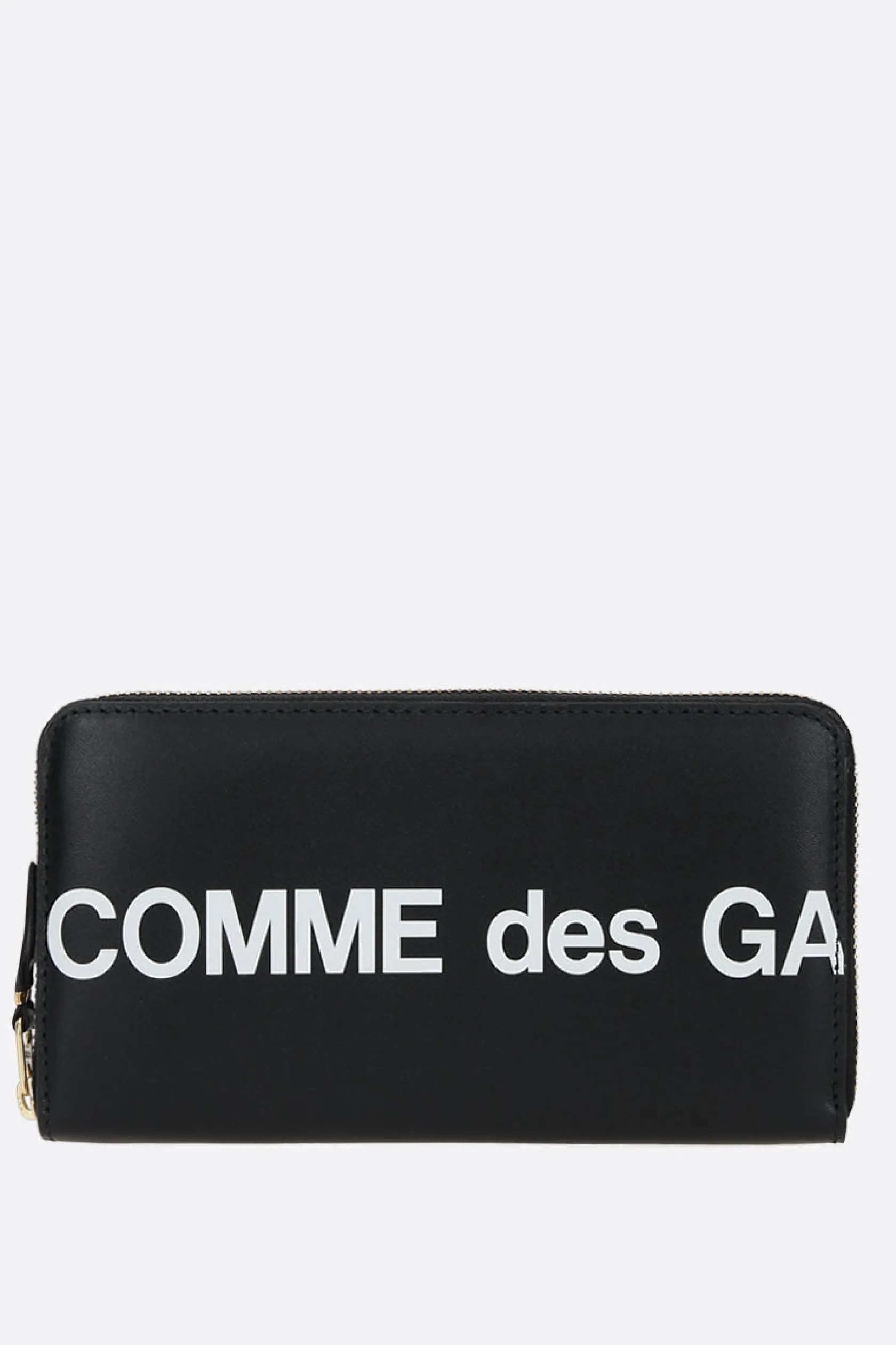 Portafogli>COMME DES GARÇONS WALLET portafogli zip-around in pelle liscia stampa logo Nero