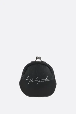 Piccola Pelletteria>DISCORD YOHJI YAMAMOTO portamonete in pelle liscia con catena Nero