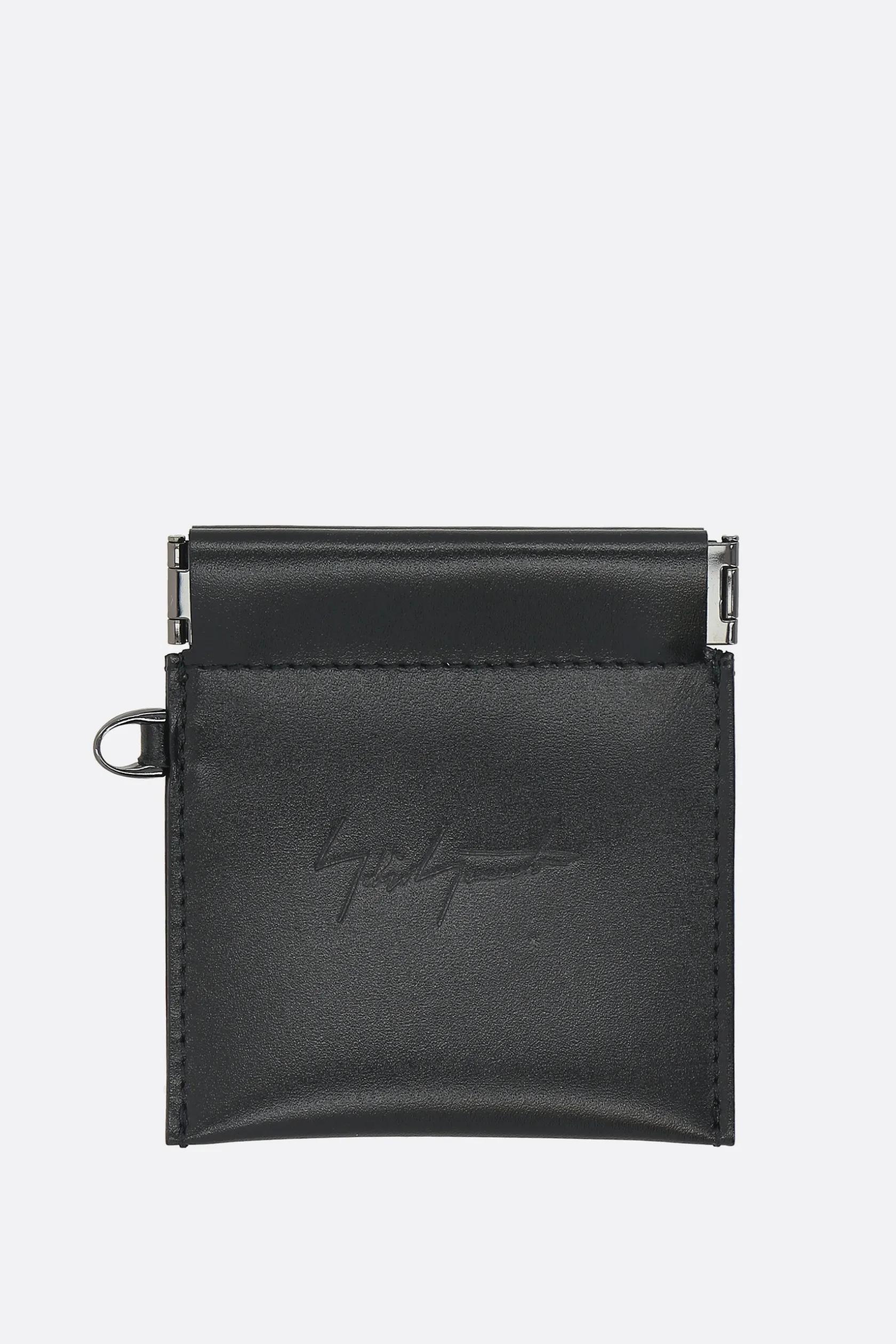 Piccola Pelletteria>DISCORD YOHJI YAMAMOTO portamonete in pelle liscia con catena Nero