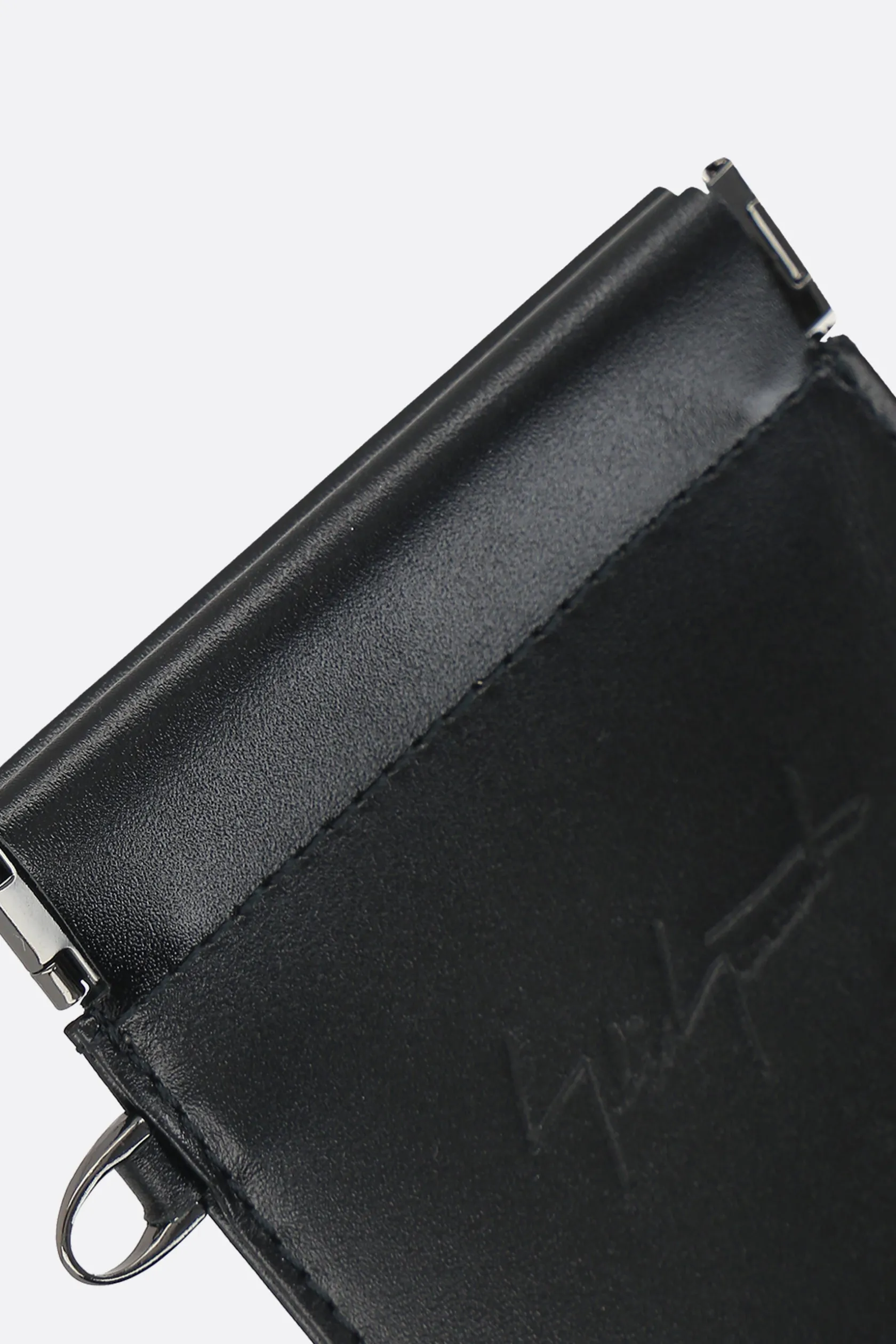 Piccola Pelletteria>DISCORD YOHJI YAMAMOTO portamonete in pelle liscia con catena Nero