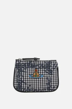 Piccola Pelletteria>VIVIENNE WESTWOOD portamonete in tessuto Gingham Nero