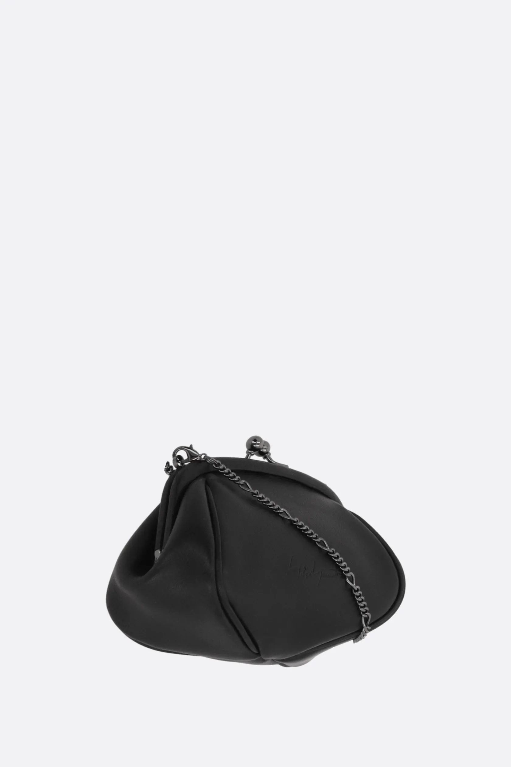 Borse A Tracolla>DISCORD YOHJI YAMAMOTO pouch Double Clasp in pelle liscia Nero