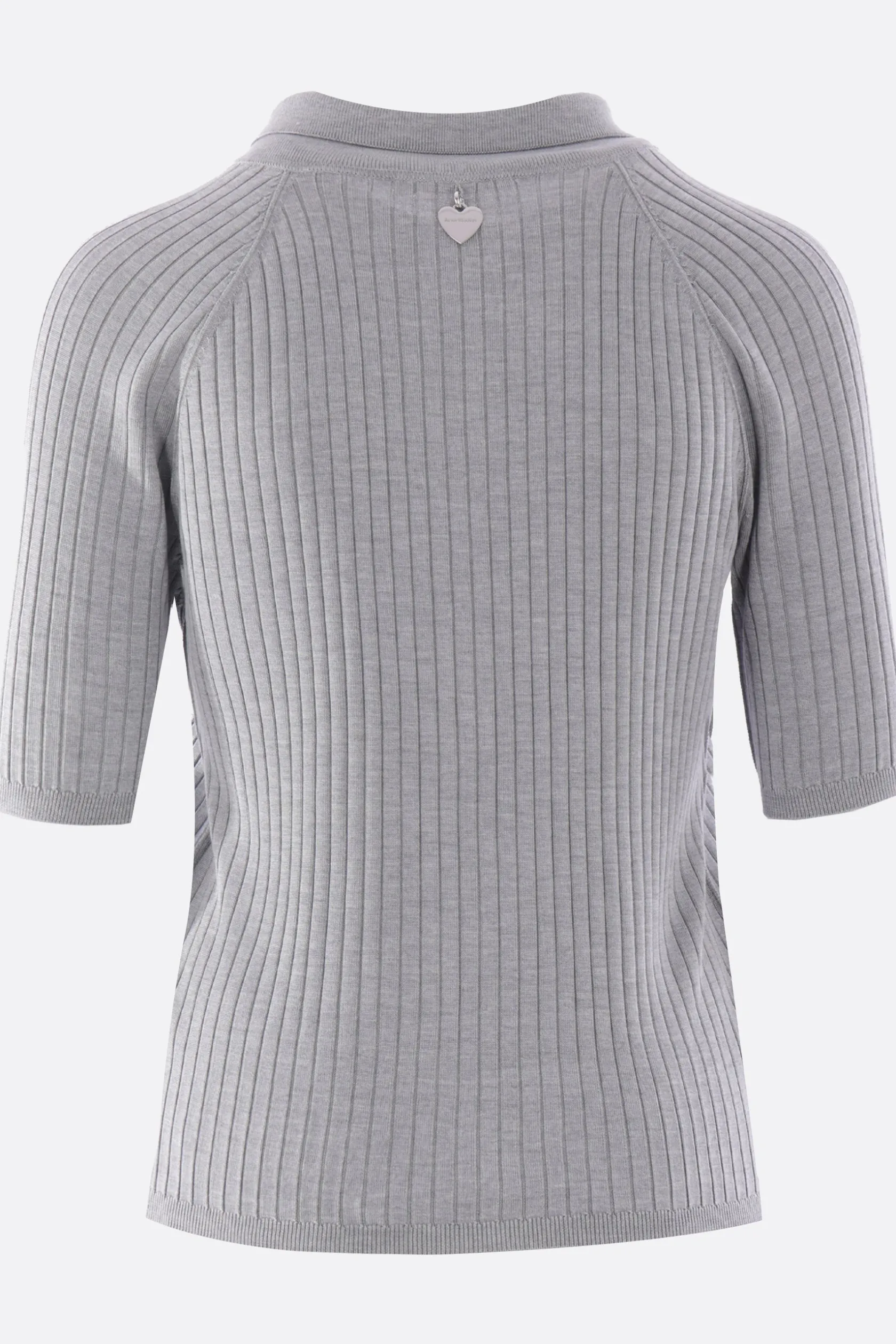 Topwear>ACNE STUDIOS pullover a polo in seta a coste Grigio