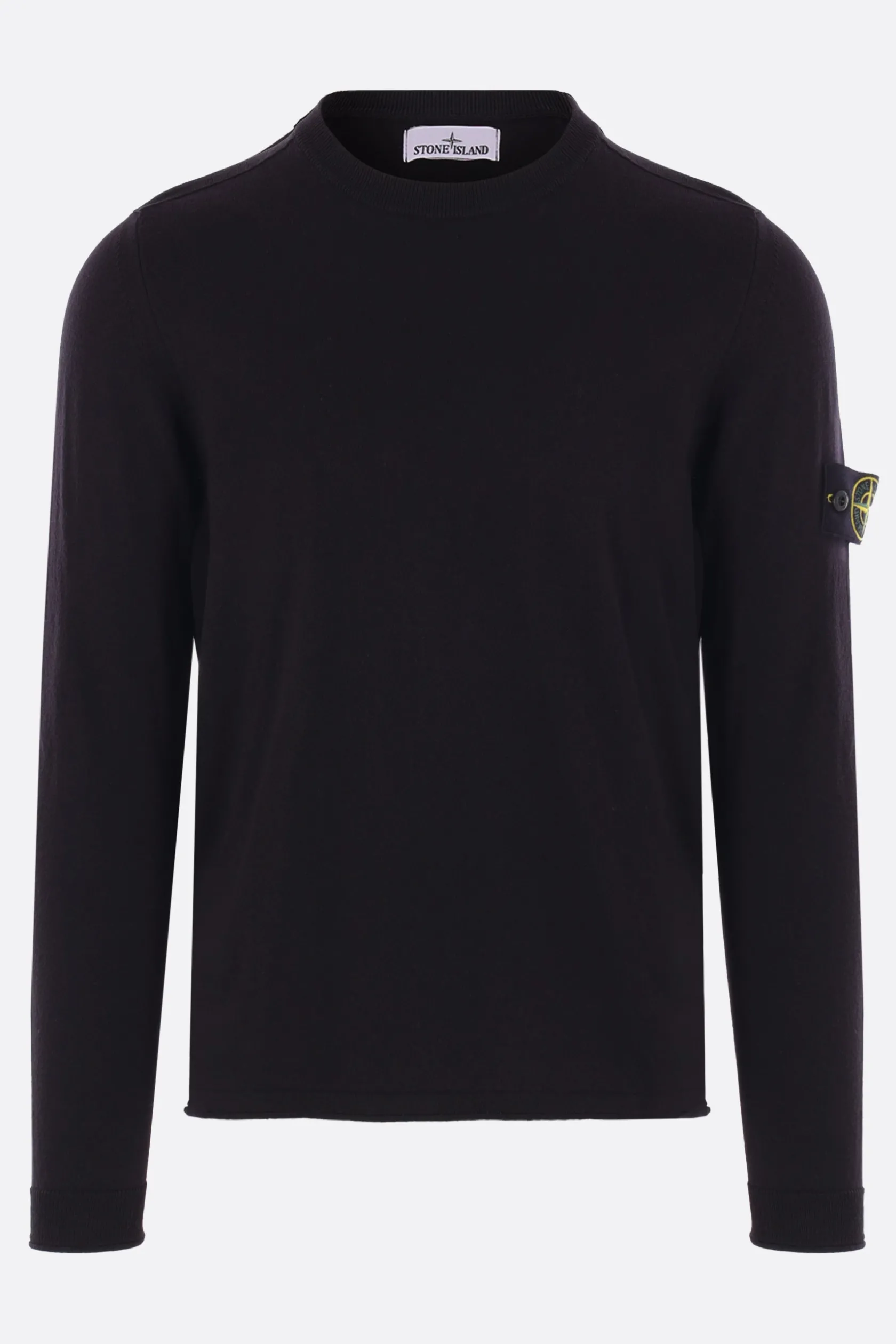 Topwear>STONE ISLAND pullover in cotone con badge logo Blu
