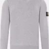 Topwear>STONE ISLAND pullover in cotone con badge logo Grigio