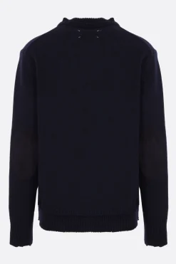 Topwear>MAISON MARGIELA pullover in lana, lino e cotone Blu
