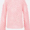 Topwear>JIL SANDER pullover in maglia a punto popcorn Rosa
