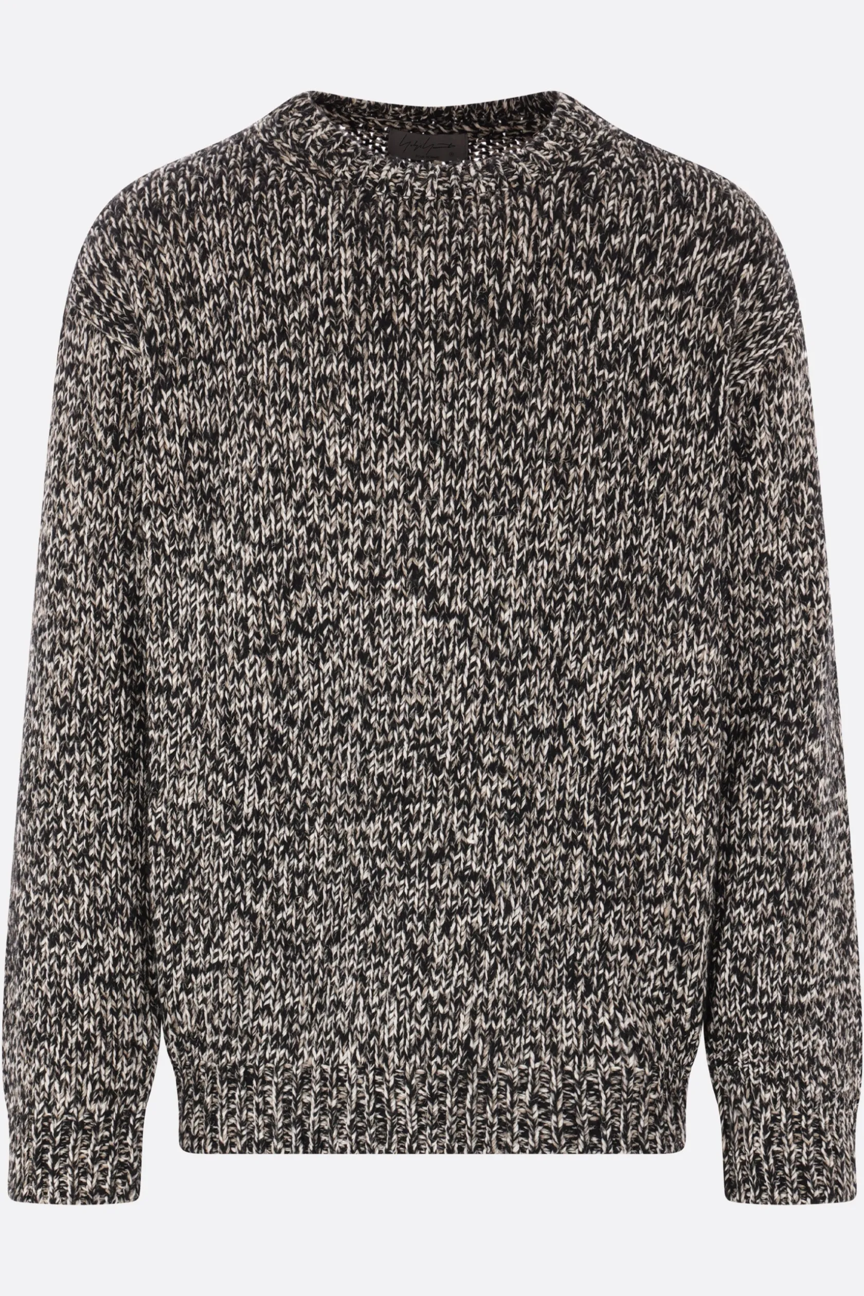 Topwear>YOHJI YAMAMOTO pullover in maglia di lino e seta Nero