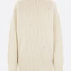 Topwear>ANN DEMEULEMEESTER pullover oversize Tone in lana a coste Bianco