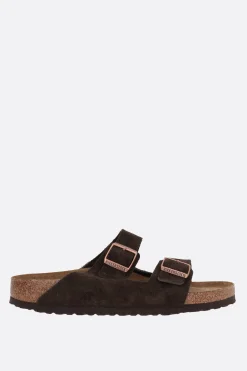 Sandali Flat>BIRKENSTOCK sandalo flat Arizona BS in suede (Narrow Fit) Marrone