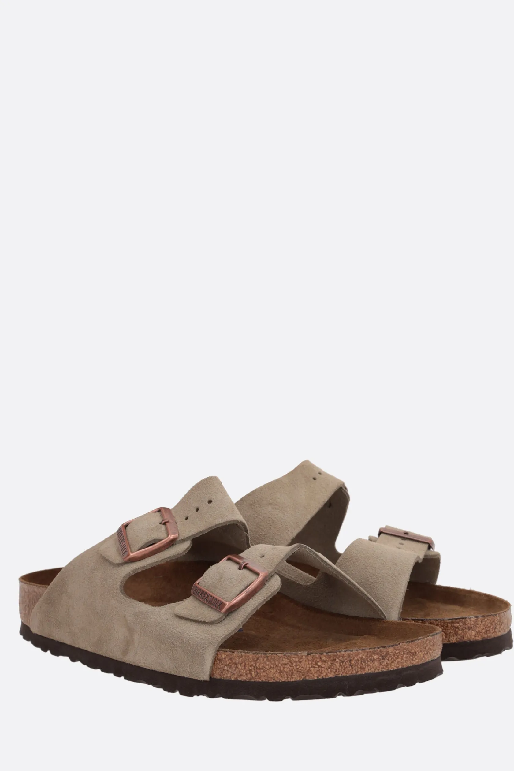 Sandali>BIRKENSTOCK sandalo flat Arizona BS in suede (Narrow Fit) Neutro