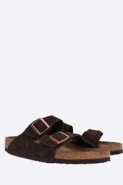 Sandali Flat>BIRKENSTOCK sandalo flat Arizona BS in suede (Narrow Fit) Marrone