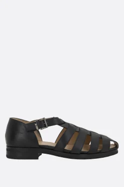 Sandali Flat>PARABOOT sandalo flat Ferret in pelle liscia Nero