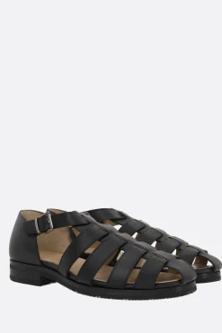 Sandali Flat>PARABOOT sandalo flat Ferret in pelle liscia Nero