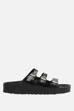 Sandali>BIRKENSTOCK sandalo flat Florida Fresh in pelle lucida (Narrow Fit) Nero
