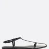 Sandali>JIL SANDER sandalo flat in pelle effetto Paper Nero