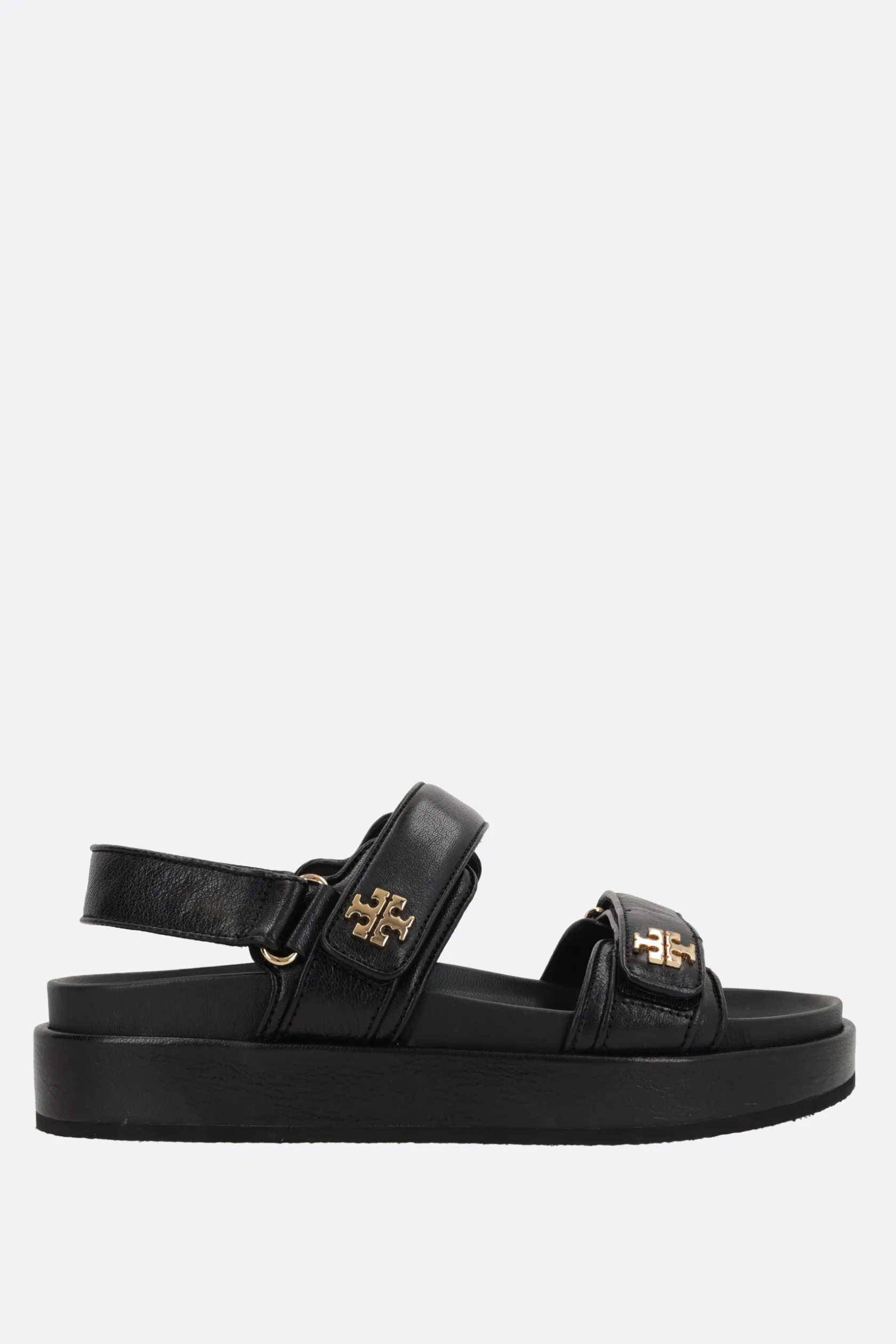 Sandali>TORY BURCH sandalo flat Kira in pelle martellata Nero