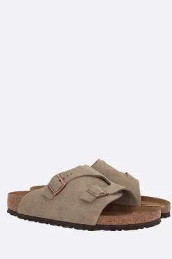 Sandali Flat>BIRKENSTOCK sandalo flat Zürich BS in suede (Narrow Fit) Neutro
