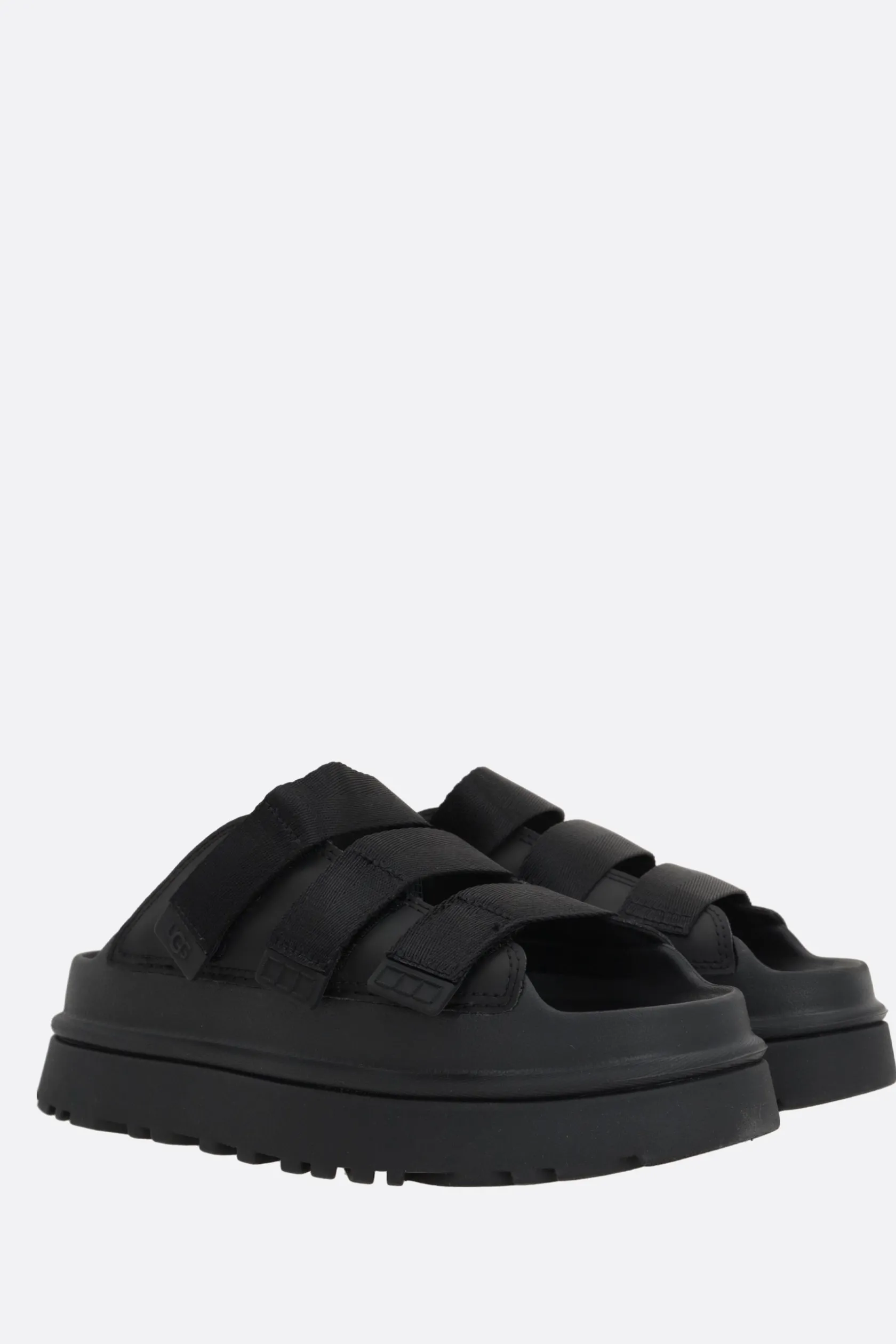 Sandali>UGG sandalo flatform GoldenGlow in pelle sintetica Nero