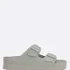 Sandali>BIRKENSTOCK sandalo platform Arizona PAP Flex in pelle liscia (Narrow Fit) Grigio