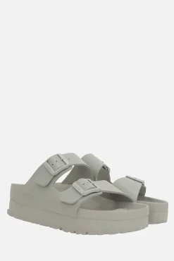 Sandali>BIRKENSTOCK sandalo platform Arizona PAP Flex in pelle liscia (Narrow Fit) Grigio