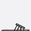 Sandali>LOEWE sandalo slide Anagram Petal in pelle liscia Nero