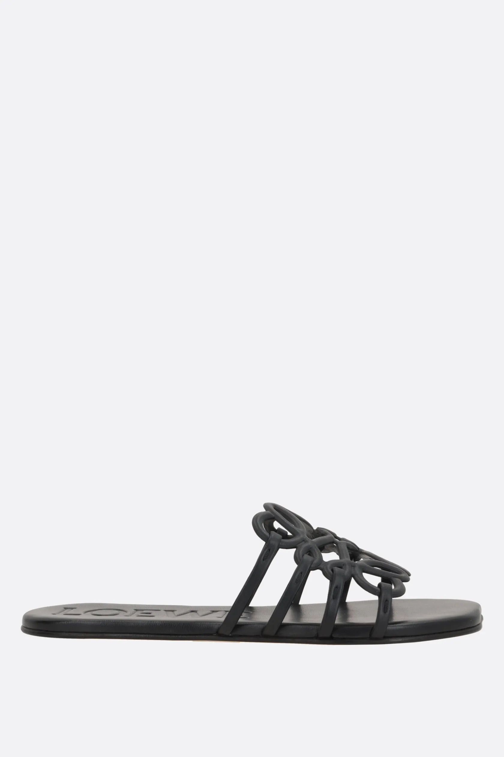 Sandali>LOEWE sandalo slide Anagram Petal in pelle liscia Nero