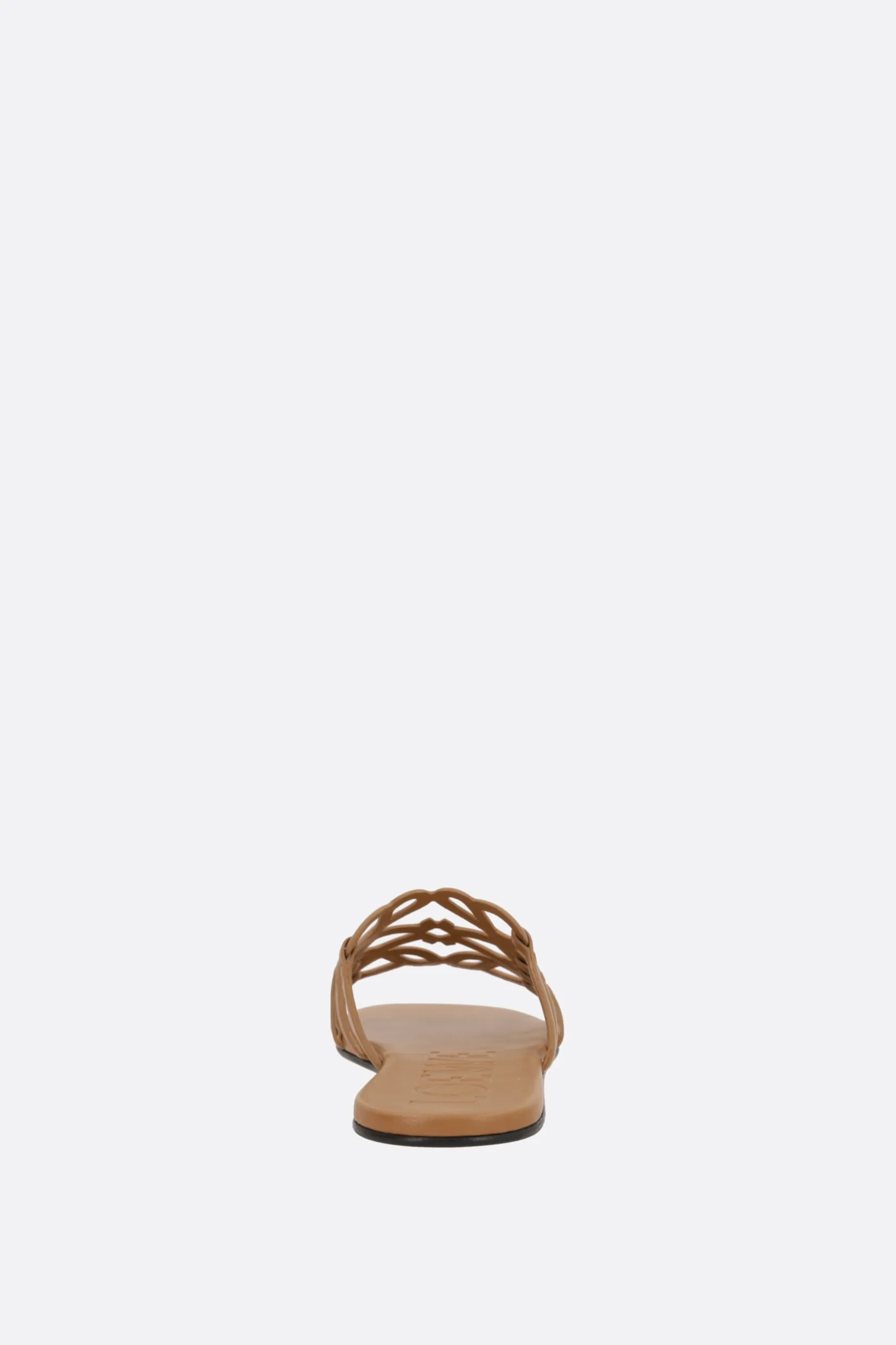 Sandali>LOEWE sandalo slide Anagram Petal in pelle liscia Marrone