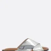 Sandali>PLAN C sandalo slide in pelle laminata Argento