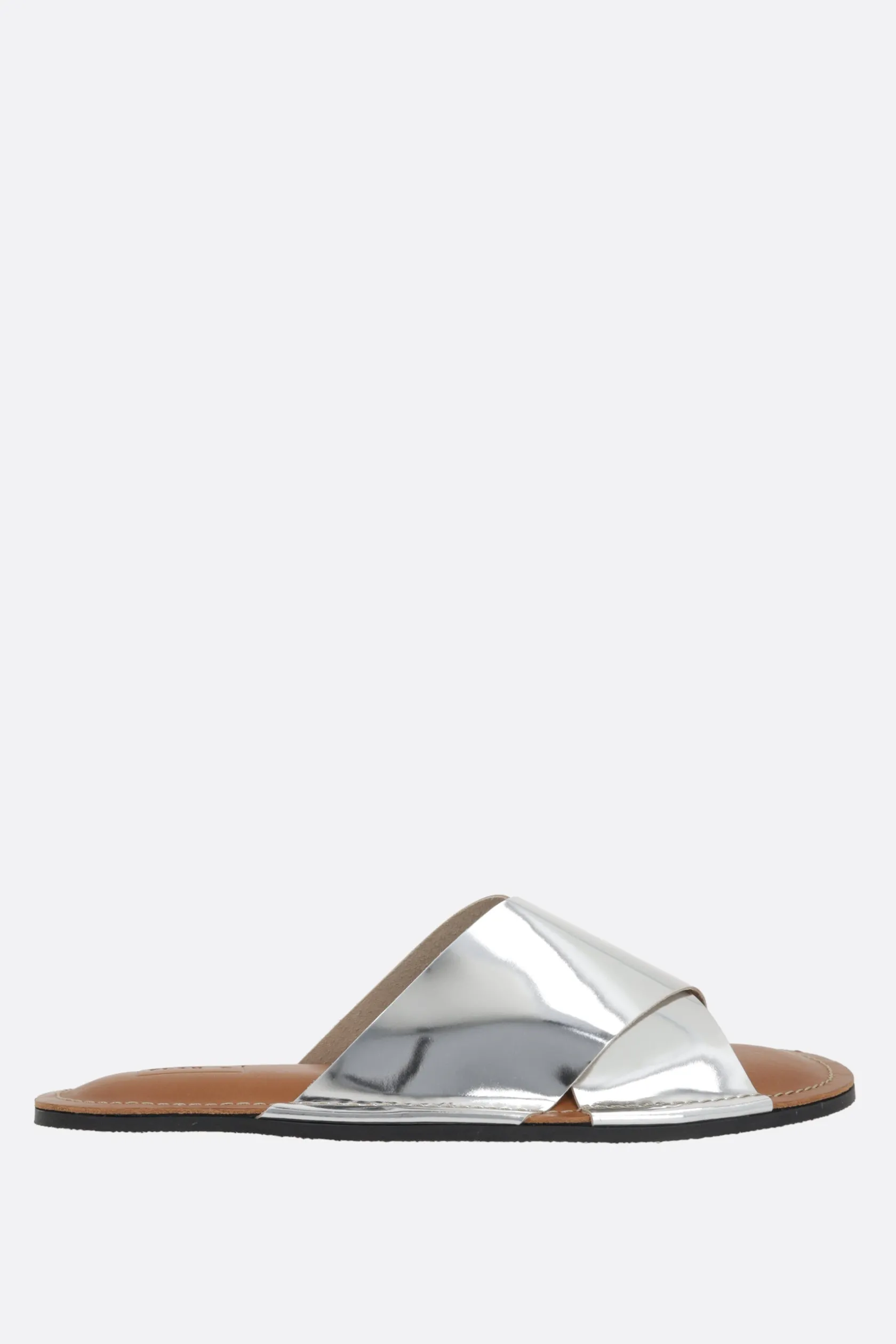 Sandali>PLAN C sandalo slide in pelle laminata Argento