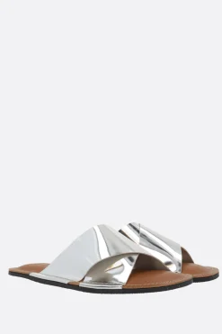 Sandali>PLAN C sandalo slide in pelle laminata Argento