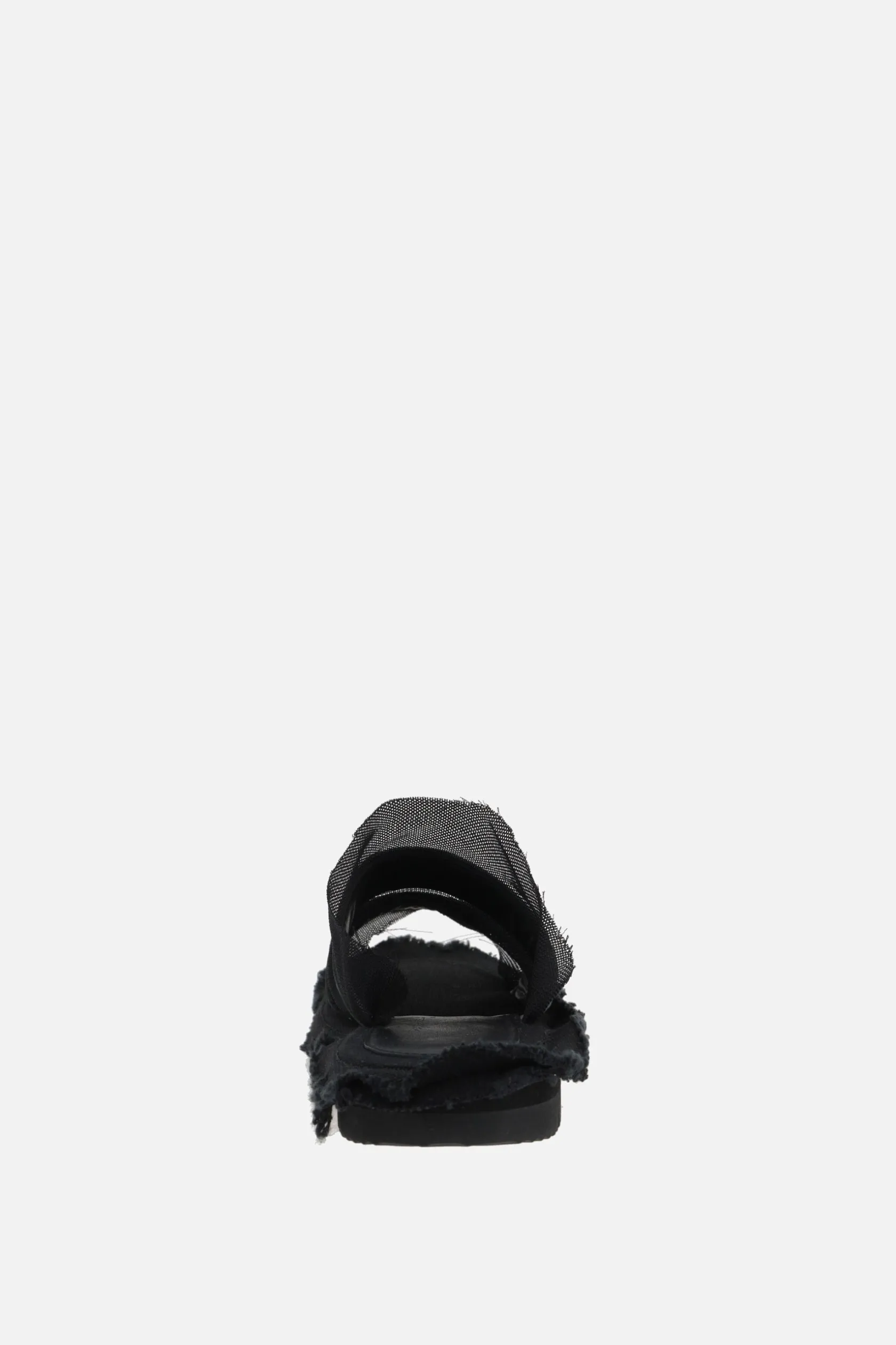 Sandali>YOHJI YAMAMOTO sandalo slide in pelle liscia e mesh Nero