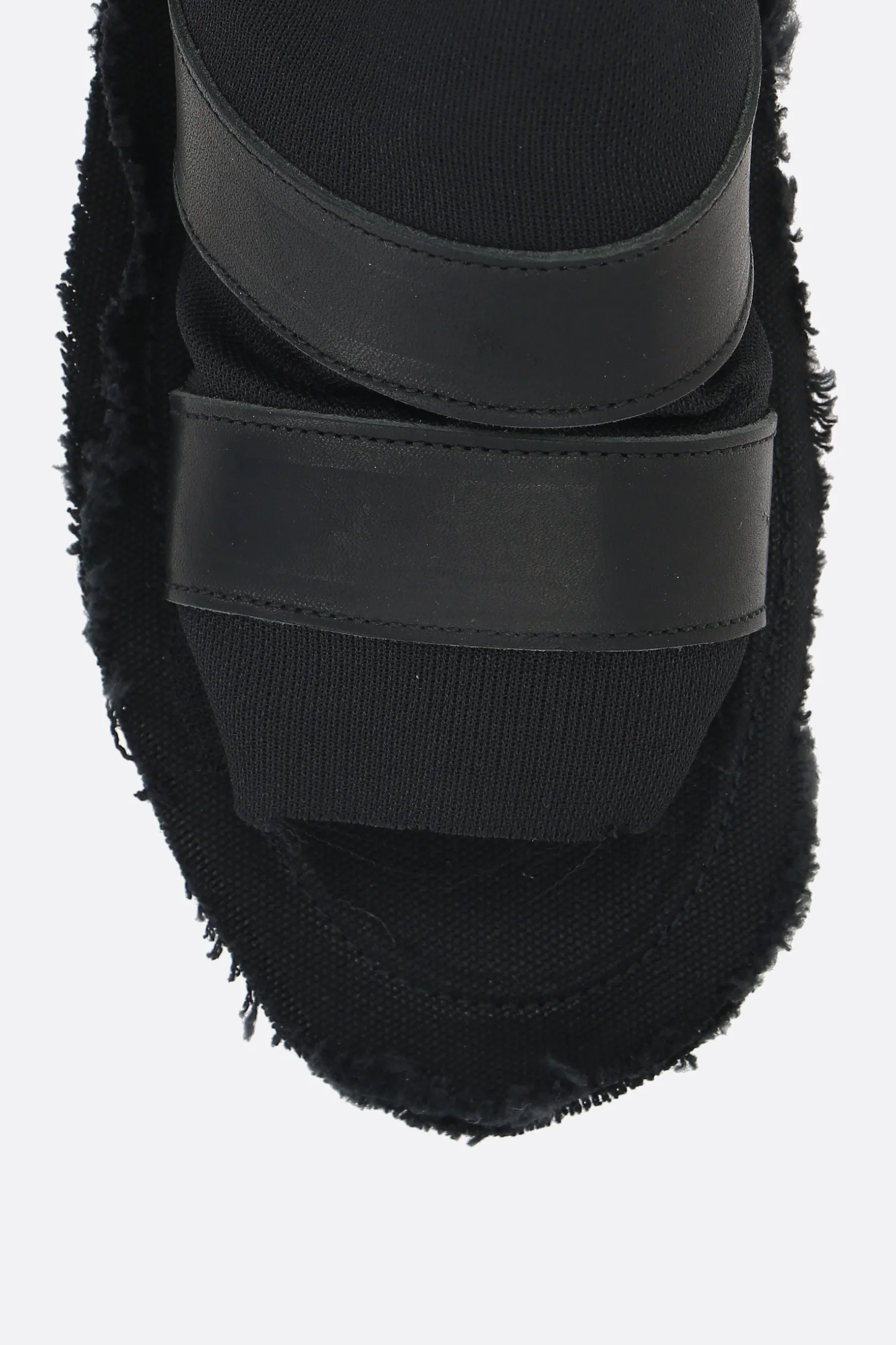 Sandali>YOHJI YAMAMOTO sandalo slide in pelle liscia e mesh Nero
