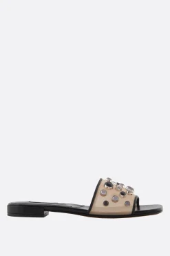 Sandali>GIORGIO ARMANI - 10 CORSO COMO sandalo slide in rete con strass Multicolor