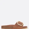 Sandali>BIRKENSTOCK sandalo slide Madrid Big Buckle in pelle oliata (Narrow Fit) Marrone