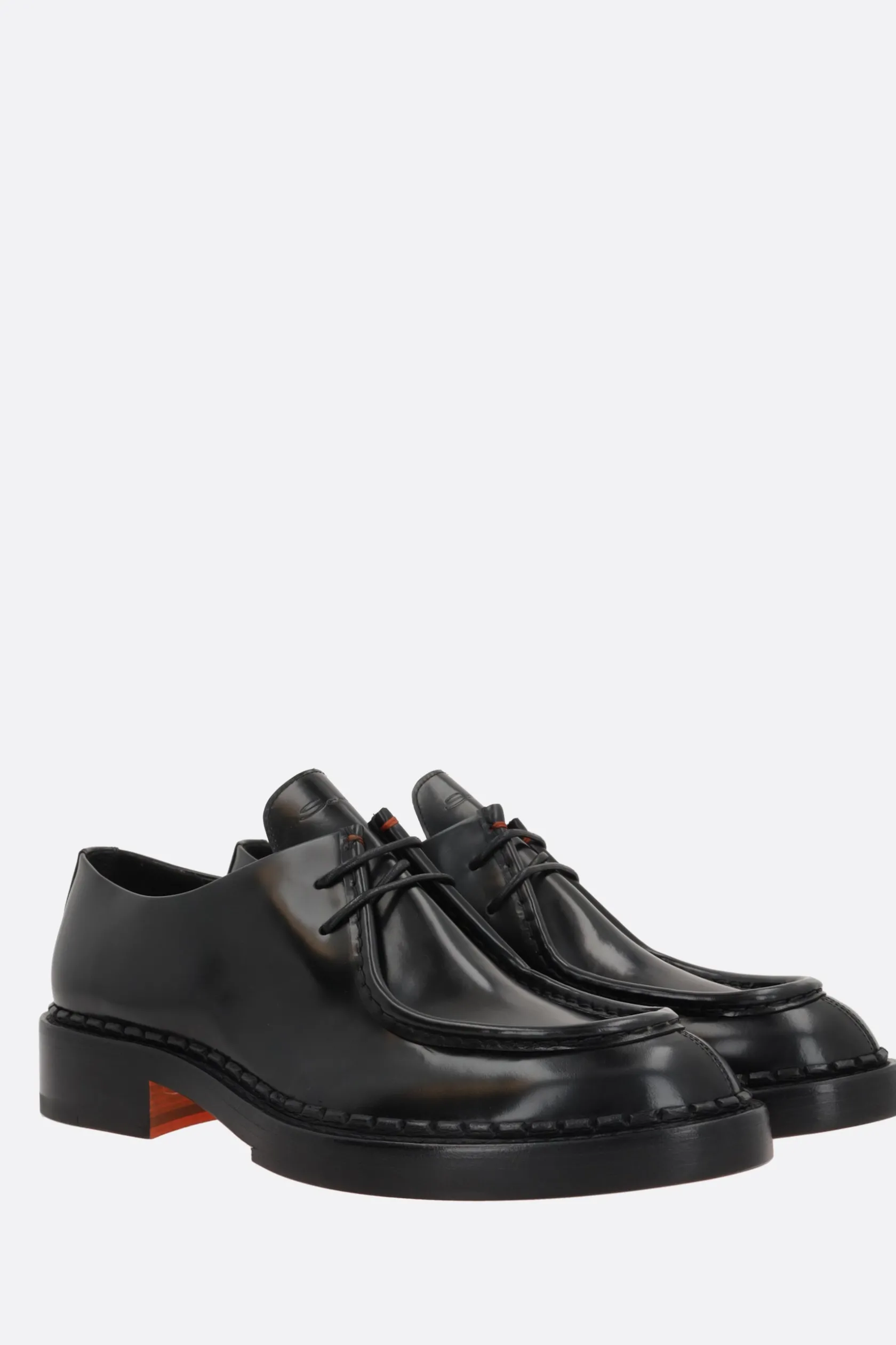Scarpe Basse>SANTONI X 10 CORSO COMO scapra stringata in pelle spazzolata Nero