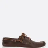 Scarpe Stringate>YUKETEN scarpa da barca in pelle liscia Marrone