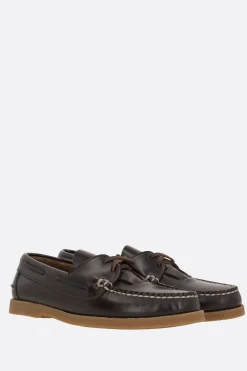 Scarpe Basse>HEREU scarpa da barca Saler Nautic in pelle liscia Marrone