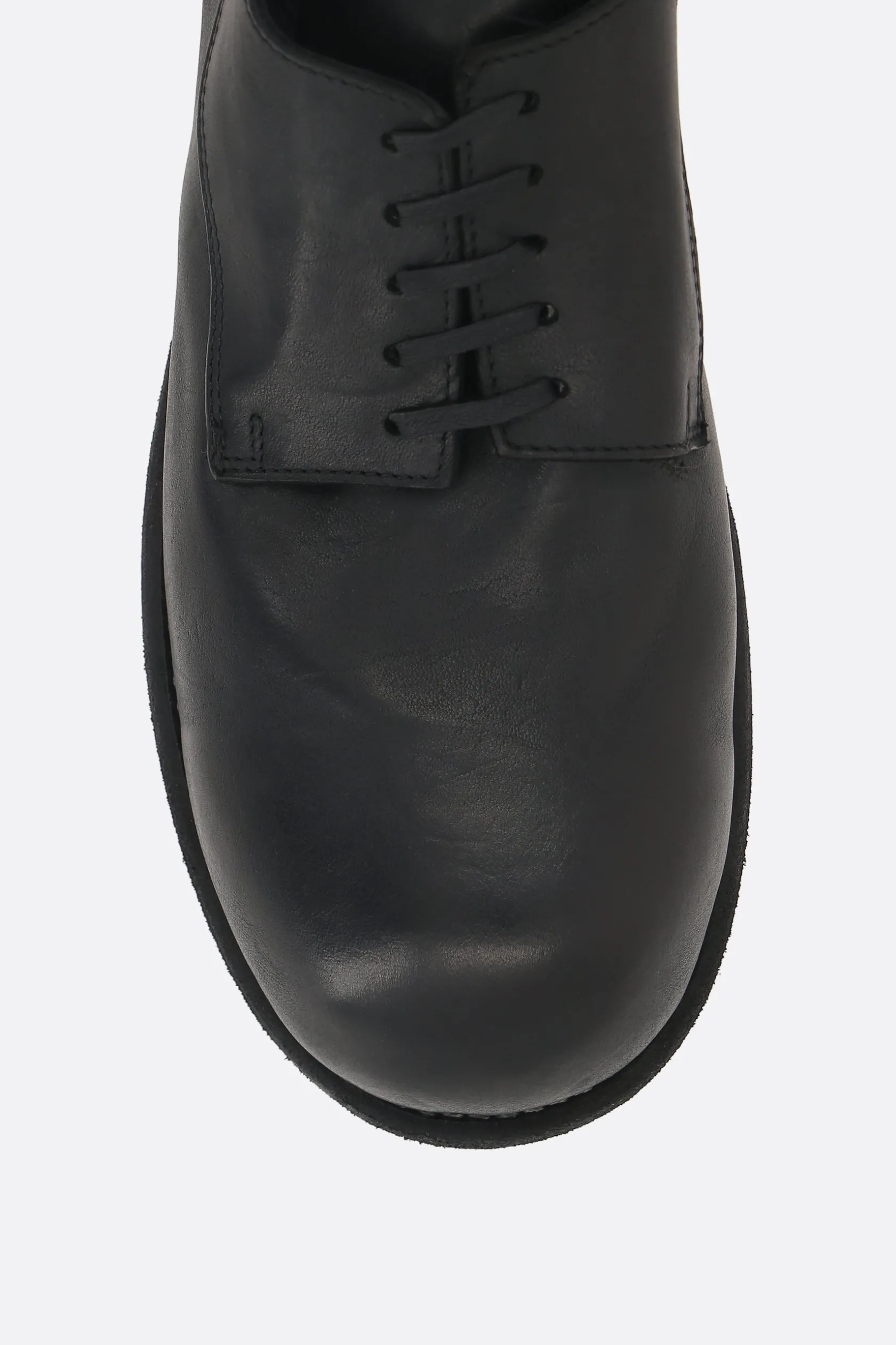 Scarpe Basse>GUIDI scarpa derby in pelle liscia Nero