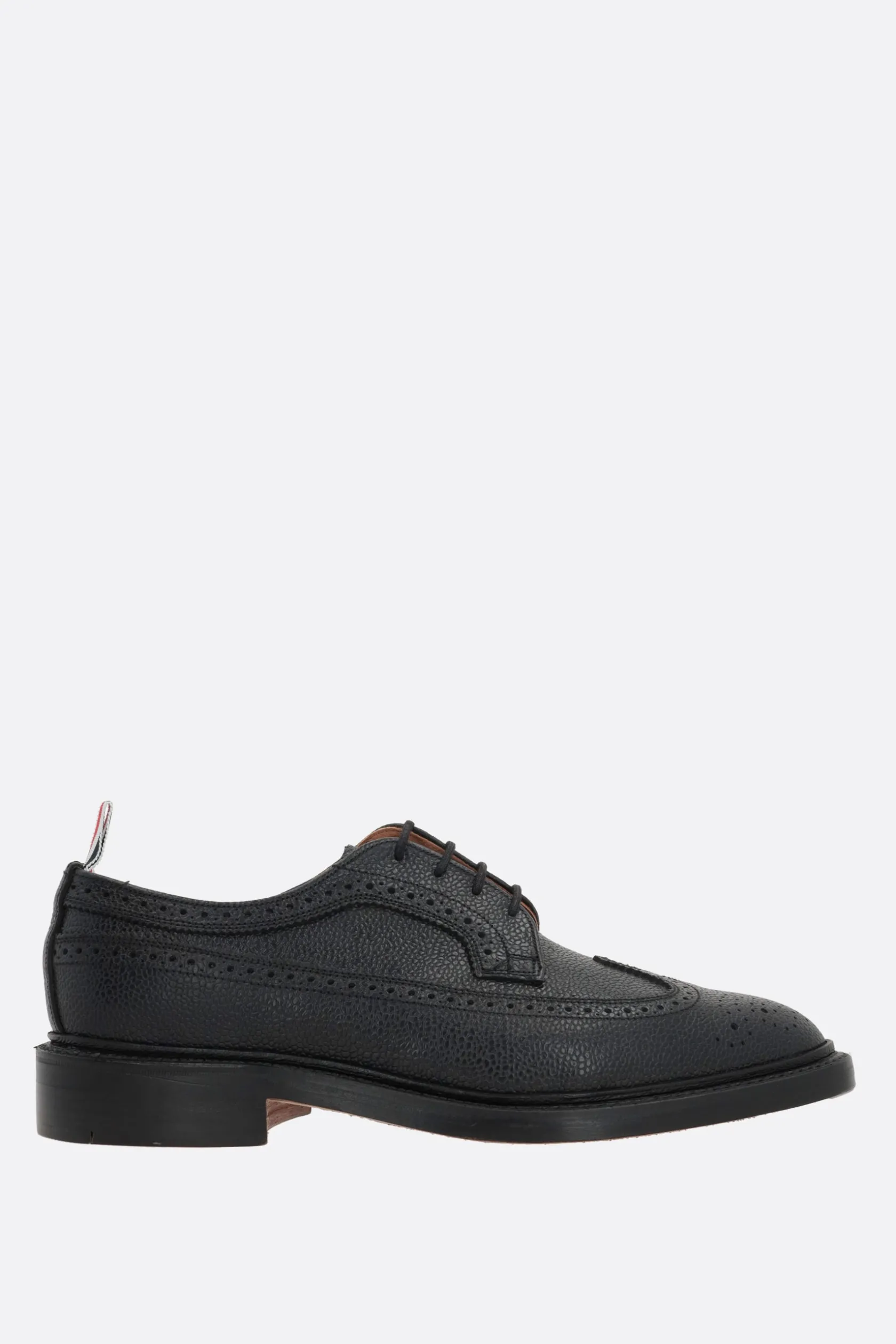 Scarpe Stringate>THOM BROWNE scarpa derby in pelle pebble grain Nero