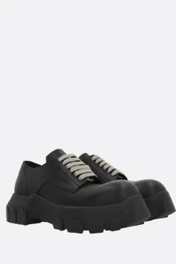 Stivali>RICK OWENS scarpa derby Mega Tractor in pelle liscia Nero