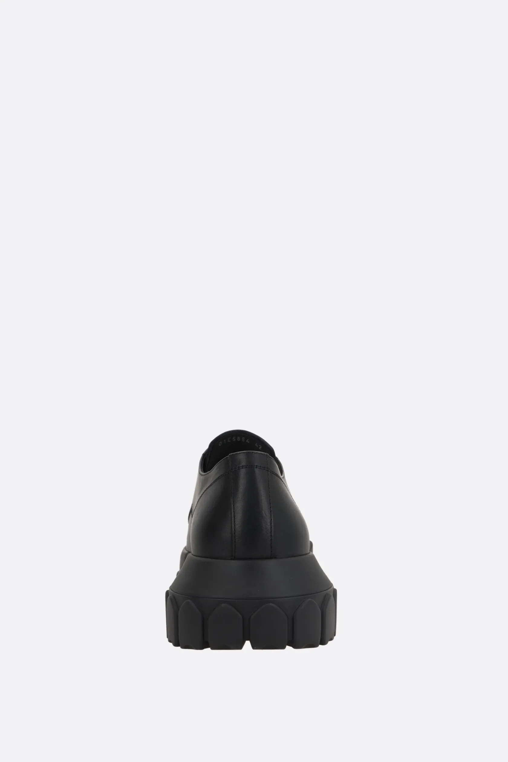 Stivali>RICK OWENS scarpa derby Mega Tractor in pelle liscia Nero